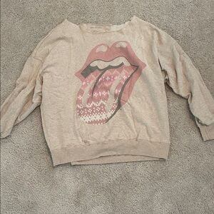 American Eagle Outfitters Beige Graphic Sweater